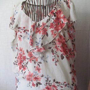 Maurices sz L Floral Lace Blouse Womens sz L Blouse lined insert Blouse Tank Top
